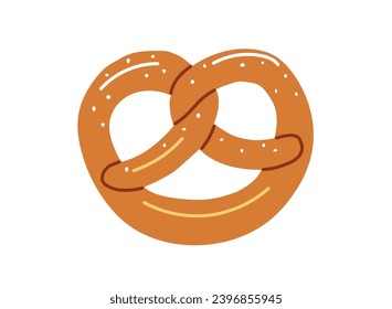 Bretzel or pretzle with salt tradition bread from germany.Street snack for oktoberfest.Vector illustration. Vector illustration