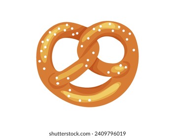 Bretzel or pretzle with salt tradition bread from germany.Street snack for oktoberfest.Vector illustration. Vector illustration