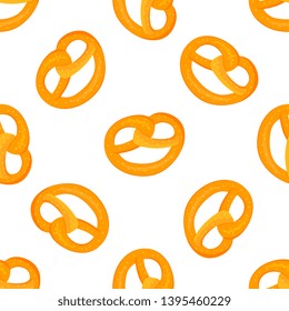 Bretzel. Traditional German pastries. National food to Oktoberfest. Seamless pattern