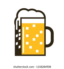 Brew City logo icon vector.bar and nightlife