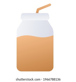 brew coffee boba single isolated icon with smooth style