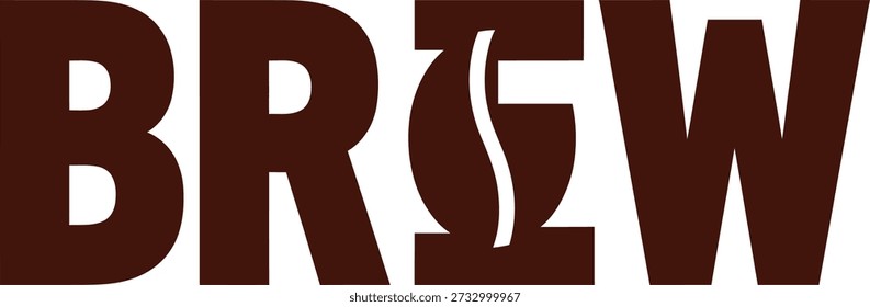 Brew coffee cup typography t-shirt design vector illustration for beverage lovers breakfast cafe culture and energetic lifestyle humor on transparent background.