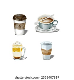 Brew creativity with our charming coffee clipart! Featuring rich, aromatic designs perfect for menus, social media, or branding. Capture the warmth and essence of coffee in every project