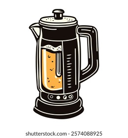 Brew frother machine icon in vintage style