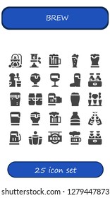  brew icon set. 25 filled brew icons. Simple modern icons about  - Cauldron, Beer tap, Beer, Beer pong