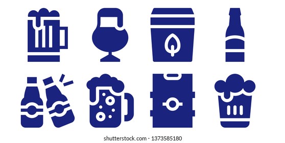 brew icon set. 8 filled brew icons.  Simple modern icons about  - Beers, Beer, Tea bag