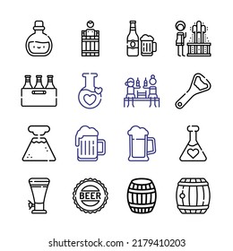 brew Icon Set with line icons. Modern Thin Line Style. Suitable for Web and Mobile Icon. Vector illustration EPS 10.