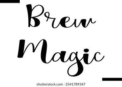 Brew magia Tipografía con estilo Texto de la comida que dice