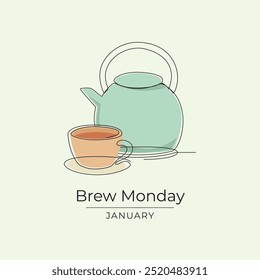 Brew Monday vector design template good for celebration usage. Brew Monday design. continuous line drawing. eps 10.