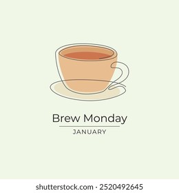 Brew Monday vector design template good for celebration usage. Brew Monday design. continuous line drawing. eps 10.