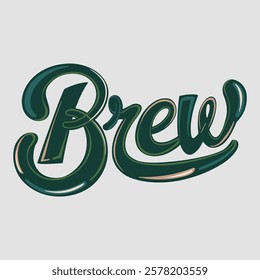 Brew text of saint patrick day vector typography transparent background