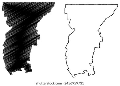 Brewarrina Shire (Commonwealth of Australia, New South Wales, NSW) map vector illustration, scribble sketch Brewarrina map