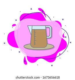 Brewed coffee colored liquid bacdge icon. Simple color vector of coffee icons for ui and ux, website or mobile application
