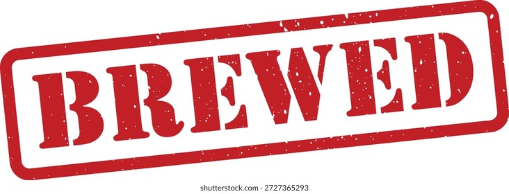 Brewed red rubber stamp on white background