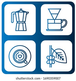 diseñó simples iconos set. Contiene íconos como el bote de Moka, Dripper, Coffee, puede ser usado para web, móvil y logo
