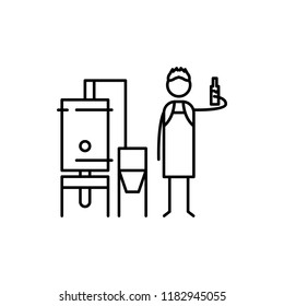 brewer icon. Element of human hobbies icon for mobile concept and web apps. Thin line brewer icon can be used for web and mobile on white background