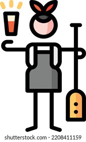 Bierbrauer einzelne Stockillustration für Design-Elemente. Vektorgrafik auf weißem Hintergrund