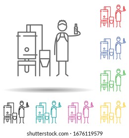 Brewer multi color set icon. Simple thin line, outline vector of hobbie icons for ui and ux, website or mobile application