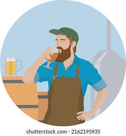 Brewer tasting his fresh beer