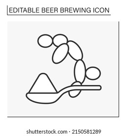  Brewer yeast line icon. Yeast brewing of beer. Alcohol concept. Isolated vector illustration. Editable stroke
