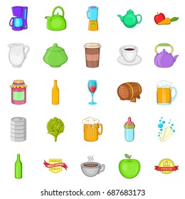 Breweries icons set. Cartoon set of 25 breweries vector icons for web isolated on white background
