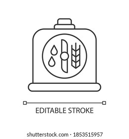 Brewers yeast pixel perfect linear icon. Brewery production. Manufacture for beer production. Thin line customizable illustration. Contour symbol. Vector isolated outline drawing. Editable stroke