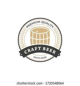 brewery, craft beer vintage logo design template
