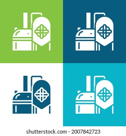 Brewery Flat four color minimal icon set