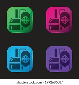 Brewery four color glass button icon
