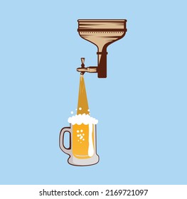 Brewery funnel beer taps design illustration vector eps format , suitable for your design needs, logo, illustration, animation, etc.