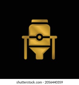 Brewery gold plated metalic icon or logo vector