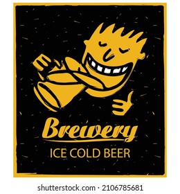 Brewery ice cold beer brochure