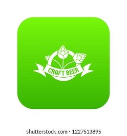 Brewery icon green vector isolated on white background