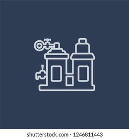 Brewery icon. Brewery linear design concept from Drinks collection. Simple element vector illustration on dark blue background.