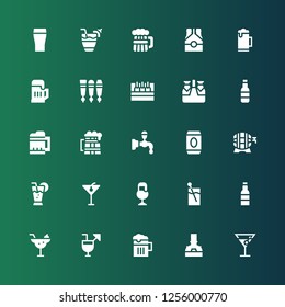 brewery icon set. Collection of 25 filled brewery icons included Cocktail, Brewery, Beer, Cocktails, Beer tap