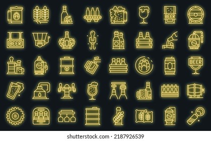 Brewery icons set outline vector. Beer alcohol. Beverage can