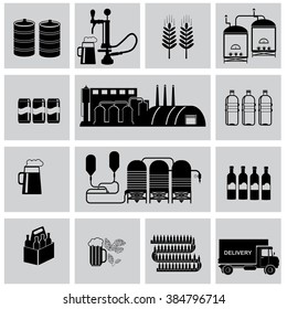 Brewery infographics - beer design elements, labels, symbols, icons .