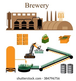 Brewery infographics - beer design elements, labels, symbols, icons .
