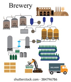 Brewery infographics - beer design elements, labels, symbols, icons .