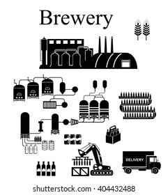 Brewery infographics - beer design elements, labels, symbols, icons 