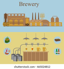 Brewery infographics - beer design elements, labels, symbols, icons 