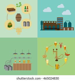 Brewery infographics - beer design elements, labels, symbols, icons 