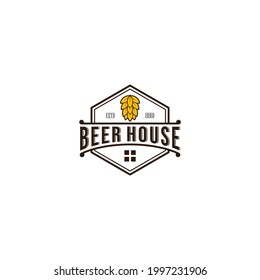 Brewery label logo design vector in white background