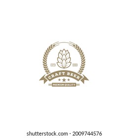 Brewery label logo design vector in white background