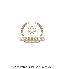 Brewery label logo design vector in white background