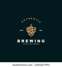 Brewery logo craft beer template design emblems beer cafe, bar, brewing company illustration