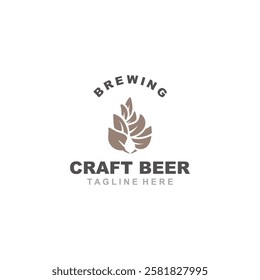 Brewery logo craft beer template design emblems beer cafe, bar, brewing company illustration