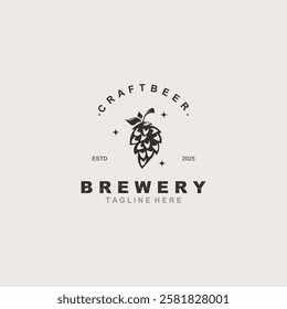 Brewery logo craft beer template design emblems beer cafe, bar, brewing company illustration