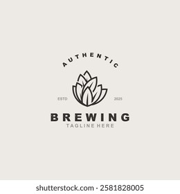 Brewery logo craft beer template design emblems beer cafe, bar, brewing company illustration