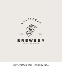 Brewery logo craft beer template design emblems beer cafe, bar, brewing company illustration